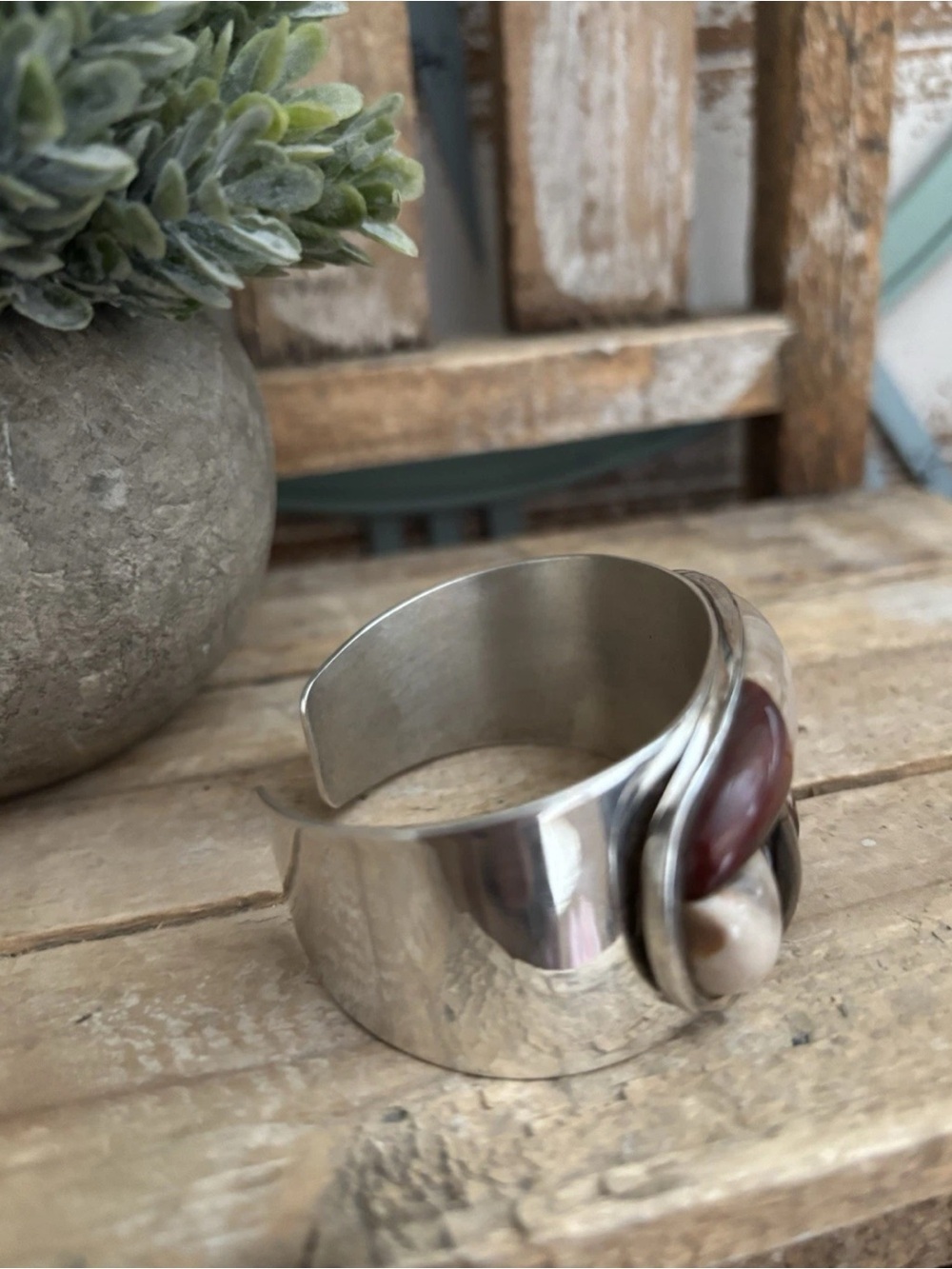 Vtg. Jay King RARE DTR Picasso Marble Sterling Silver .925 Cuff Bracelet NEW! - Picture 3 of 4